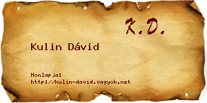 Kulin Dávid névjegykártya
